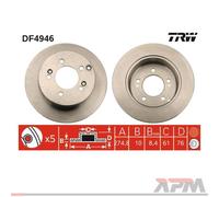 2x TRW DF1017 Disque de Frein pour Renault Espace I II Fuego 18 18 Variable