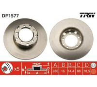 Disque de frein TRW DF1577 avant, plein, 1 pièce