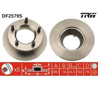 2x TRW DF2579S Disque de frein Avant convient pour MERCEDES-BENZ 100 Bus (631)
