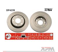 2x TRW DF2586 Disque pour Renault Clio II Dacia Sandero lada Largus Nissan