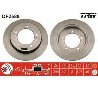 2x TRW DF2588 Disque de frein Avant pour SUZUKI JIMNY (FJ) Samurai SUV (SJ)