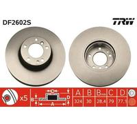2x TRW DF2602S Disque de frein Avant pour BMW 5 Limousine (E39) 5 Touring (E39)