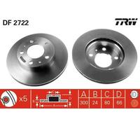 2x TRW DF2722 Disque de frein Avant pour FIAT Ducato Kastenwagen (250, 290)