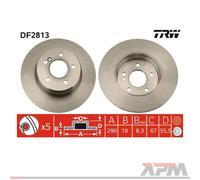 2x TRW DF2813 Disque pour Mercedes-Benz W202 W203 S203 CL203 S124 W210 C208