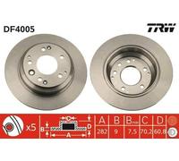 2x TRW DF4005 Disque de frein Arrière pour HONDA Legend II Limousine (KA) 282mm