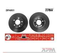 2x TRW DF4051 Disque de Frein pour Opel Corsa C Astra G Cc Caravane