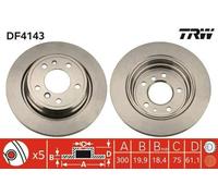 2x TRW DF4143 Disque de frein Arrière pour BMW 5 Limousine (E34) 5 Touring (E34)