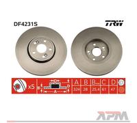 2X TRW DF4231S Disque De Frein Pour Renault Espace IV JK0/1 Vel Satis BJ0