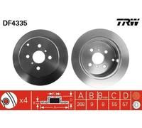 2x TRW DF4335 Disque de frein pour TOYOTA Yaris Schrägheck (P1) Yaris Verso (P2)