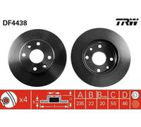 2x TRW DF4438 Disque de frein Avant pour KIA RIO Kombi (DC) RIO Stufenheck (DC)