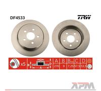 2x TRW DF4533 Disque de Frein pour Chrysler Sebring Plymouth Neon II Dodge