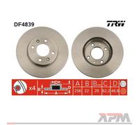 2x TRW DF4839 Disque De Frein Pour KIA Rio II JB Hyundai Accent III MC