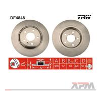 2x TRW DF4848 Disque de Frein pour Audi Q5 8RB A4 8K2 A4 Toute Route A5 A6