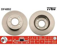 2x TRW DF4892 Disque de frein Avant pour HYUNDAI ATOS (MX) 234mm