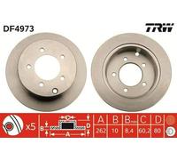 2x TRW DF4973 Disque de frein Arrière 262mm