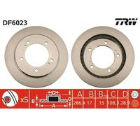 2x TRW DF6023 Disque de frein Avant pour SUZUKI Grand Vitara I SUV (FT, HT)