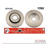 2X TRW DF6336 Disque De Frein Pour Porsche 911 911 Targa 911 Speedster 968 944