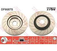 2x TRW DF6687S Disque de frein Avant convient pour MERCEDES-BENZ M-Klasse (W166)