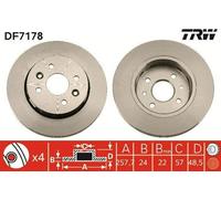 2x TRW DF7178 Disque de frein Avant pour KIA CERATO Stufenheck (LD) SHUMA (FB)