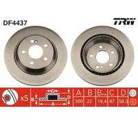 2x TRW Disque de frein Arrière convient pour MERCEDES-BENZ Classe S Coupé (C215)