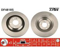 2x TRW Disque de frein Arrière pour AUDI A6 C6 Avant (4F5) A6 C6 Berline (4F2)