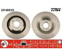 2x TRW Disque de frein Arrière pour AUDI A6 C6 Avant (4F5) A6 C6 Berline (4F2)