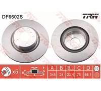2x TRW Disque de frein Arrière pour BMW 1 5 portes (F20) 3 Touring (F31) 345mm