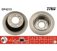 2x TRW Disque de frein Arrière pour BMW 3 Compact (E36) 272mm DF4213