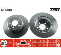 2x TRW Disque de frein Arrière pour BMW X5 (E53) 324mm DF4189