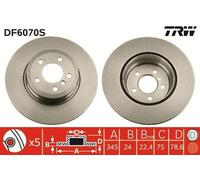 2x TRW Disque de frein Arrière pour BMW X5 (E70) X5 (F15, F85) X6 (E71, E72)