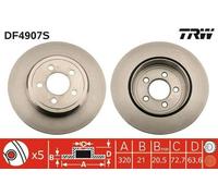 2x TRW Disque de frein Arrière pour CHRYSLER 300 C Touring (LX, LE) 320mm