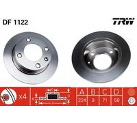 2x TRW Disque de frein Arrière pour CITROËN Xantia 3/5 portes (X1, X2) 224mm