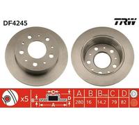 2x TRW Disque de frein Arrière pour FIAT Ducato III Van (250, 290) 280mm DF4245