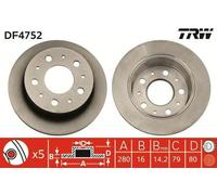 2x TRW Disque de frein Arrière pour FIAT Ducato III Van (250, 290) 280mm DF4752