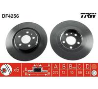 2x TRW Disque de frein Arrière pour FIAT Ulysse II (179) Ulysse I (220) 272mm
