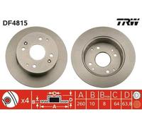 2x TRW Disque de frein Arrière pour HONDA Accord VI Berline (CK, CG, CH, CF8)
