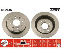 2x TRW Disque de frein Arrière pour HONDA CIVIC VI Hatchback (EJ, EK) 239mm