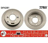 2x TRW Disque de frein Arrière pour HYUNDAI TUCSON (JM) 262mm DF4281