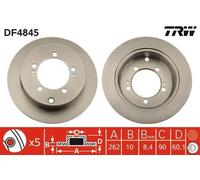 2x TRW Disque de frein Arrière pour MITSUBISHI Outlander II SUV (CWW) 262mm