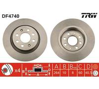 2x TRW Disque de frein Arrière pour OPEL Corsa E 3/5 portes (X15) Adam (M13)