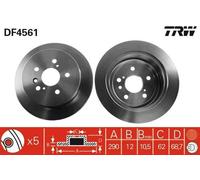 2x TRW Disque de frein Arrière pour TOYOTA Avensis Verso (M2) Alphard (H1) 291mm