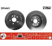 2x TRW Disque de frein Arrière pour TOYOTA RAV 4 II (CLA2, XA2, ZCA2, ACA2)