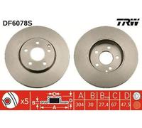 2x TRW Disque de frein Avant convient pour MERCEDES-BENZ Classe E Berline (W211)