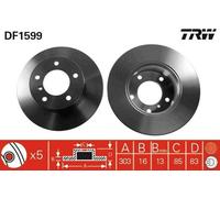 2x TRW Disque de frein Avant convient pour MERCEDES-BENZ Classe G SUV (W463)