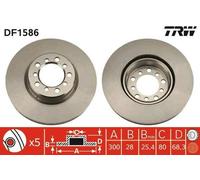 2x TRW Disque de frein Avant convient pour MERCEDES-BENZ Classe S Berline (W126)