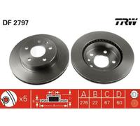 2x TRW Disque de frein Avant convient pour MERCEDES-BENZ Vito Van (W638) 276mm