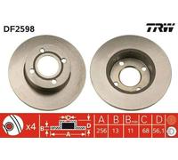 2x TRW Disque de frein Avant pour AUDI 80 B4 Berline (8C2) 80 B4 Avant (8C5)