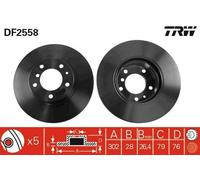 2x TRW Disque de frein Avant pour BMW 5 Berline (E34) 7 (E32) 5 Touring (E34)
