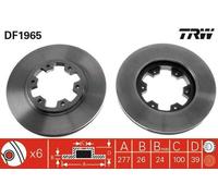 2x TRW Disque de frein Avant pour FORD Maverick SUV (UDS, UNS) 277mm DF1965