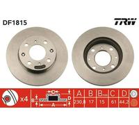 2x TRW Disque de frein Avant pour HONDA CIVIC V Hatchback (EG) 231mm DF1815